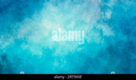 Texture color acquerello artistico dipinto in blu brillante con disegno in carta marmorizzata con motivo a macchie grunge astratte e colore sfumato su sfondo testurizzato Foto Stock