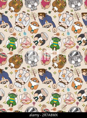 Seamless pattern di persone Illustrazione Vettoriale