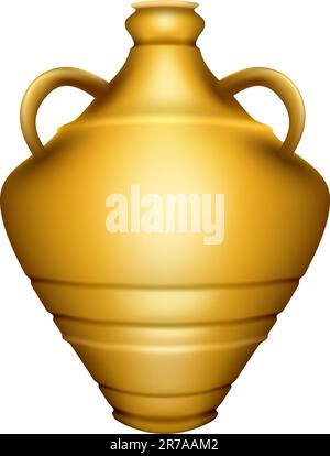 Modificabile illustrazione vettoriale di una golden urn realizzata con maglie di gradiente Illustrazione Vettoriale