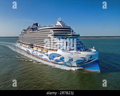 Norwegian prima è una nave da crociera di prima classe gestita dalla Norwegian Cruise Line (NCL) Foto Stock