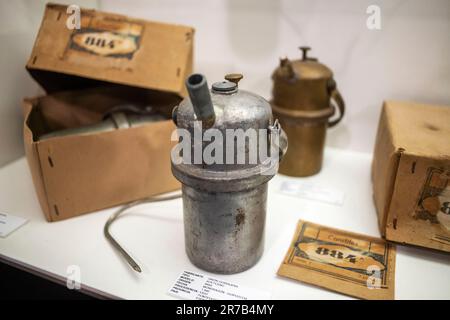 Museo minerario di Utrillas e Parco a tema ferroviario, Utrillas, Cuenca Mineras, Teruel, Aragona, Spagna. Santa Bárbara Beh, qui si può osservare e sottostare Foto Stock