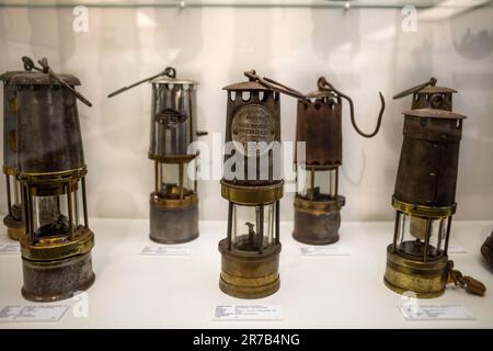 Museo minerario di Utrillas e Parco a tema ferroviario, Utrillas, Cuenca Mineras, Teruel, Aragona, Spagna. Santa Bárbara Beh, qui si può osservare e sottostare Foto Stock