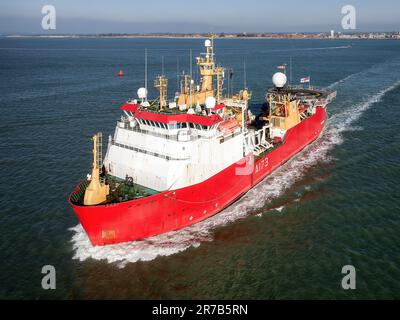 La Royal Navy Antartic Ice Patrol nave HMS Protector (A173). Foto Stock