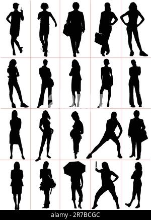 Persone sagome. Lavoratore. Sport. La donna. Illustrazione Vettoriale Illustrazione Vettoriale