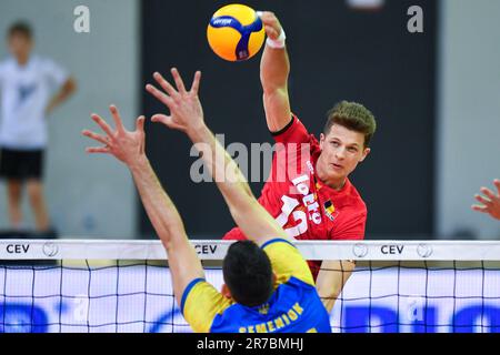 Lodz, Polonia. 14th giugno, 2023. Seppe Rotty durante il CEV Volley European Golden League 20023 incontro tra Ucraina e Belgio il 14 giugno 2023 a Lodz, Polonia. (Foto di PressFocus/Sipa USA) Credit: Sipa USA/Alamy Live News Foto Stock