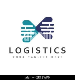 Fast Delivery Logistics Logo Design Fast Arrow logotipo Illustrazione Vettoriale