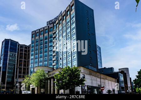 L'Europa Hotel è un hotel a 4 stelle nel centro di Belfast, Irlanda del Nord. Fa parte del gruppo Hastings Hotel. Foto Stock