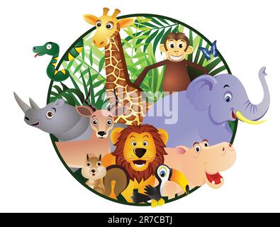 Wild Animal cartoon Illustrazione Vettoriale