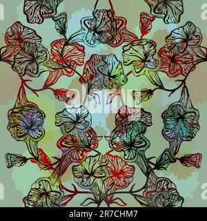 vettoriale eps10 sfondo senza cuciture con fiori astratti Illustrazione Vettoriale