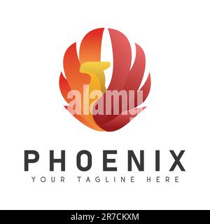 Logo Phoenix Design Wing Bird logotipo Illustrazione Vettoriale