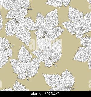 Foglie di uva. Modello senza giunture. Vettore, eps8, facilmente modificabile. Illustrazione Vettoriale
