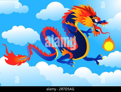 Dragon cartoon Illustrazione Vettoriale