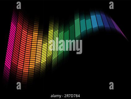 Abstract Background - Equalizzatore multicolore su sfondo nero Illustrazione Vettoriale