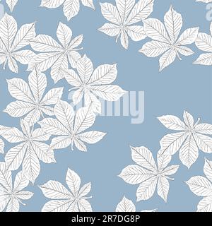 Foglie di castagno. Modello senza giunture. Vettore, eps8, facilmente modificabile. Illustrazione Vettoriale