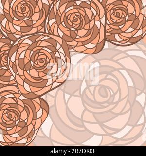 sfondo vettoriale con rose astratte in vetro colorato Illustrazione Vettoriale