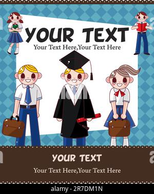 biglietto per studenti cartoon Illustrazione Vettoriale