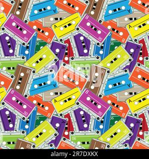 Seamless nastri audio pattern, abstract texture arte vettoriale illustrazione Illustrazione Vettoriale