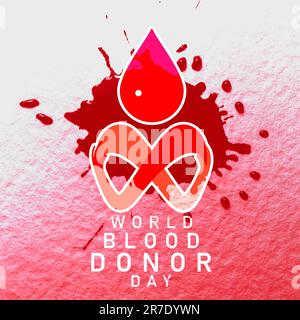 World Blood Donor Day design. Spazio libero per testo .donatore di sangue. Giorno del donatore Foto Stock