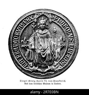 Seal Carlo VI (1368 - 1422), chiamato prima l'amato e poi il Mad, re di Francia, noto per i suoi episodi di malattia mentale Foto Stock