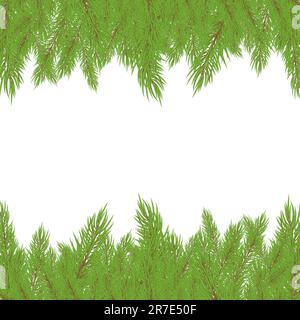 Albero di pelliccia verde di Natale con decorazione. Illustrazione vettoriale Illustrazione Vettoriale