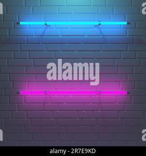 Linee di luce al neon multicolore astratte. illustrazione 3d. Foto Stock