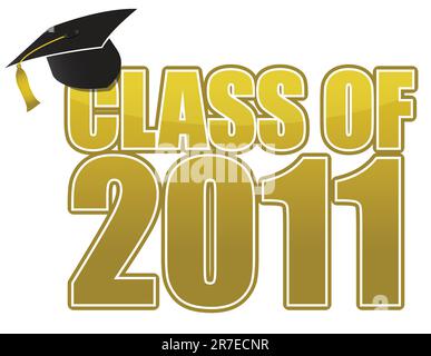 Tappo di graduazione isolato su sfondo bianco. / La laurea Illustrazione Vettoriale