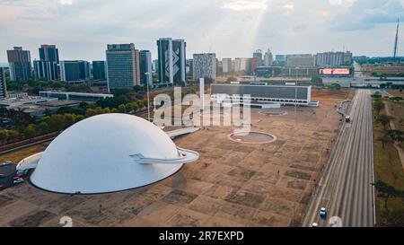 Il complesso culturale della Repubblica è un centro culturale situato lungo l'Eixo Monumental, nella città di Brasília, Brasile. Foto Stock