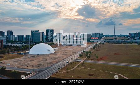 Il complesso culturale della Repubblica è un centro culturale situato lungo l'Eixo Monumental, nella città di Brasília, Brasile. Foto Stock