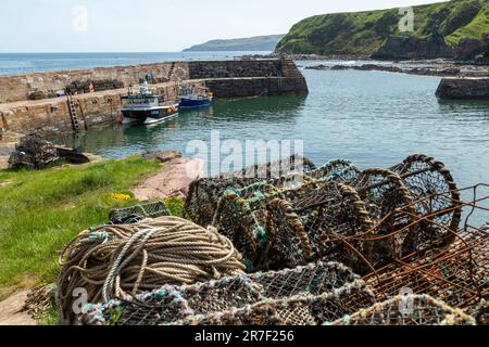 Cove Harbour è una delle gemme nascoste del sud-est della Scozia, confini scozzesi Foto Stock