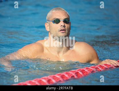 Rennes, Francia. 15th giugno, 2023. Florent Manaudou durante i campionati francesi di nuoto Elite il 15 giugno 2023 a Rennes, Francia. Foto di Laurent Lairys/ABACAPRESS.COM Credit: Abaca Press/Alamy Live News Foto Stock