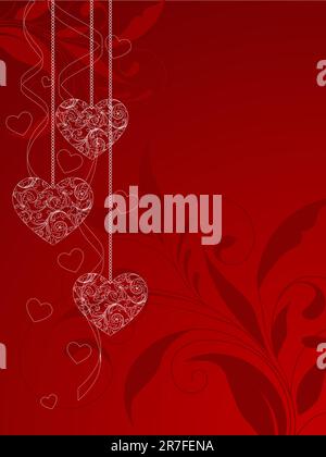 Elegant red background. Valentine's day background. Vector illustration Illustrazione Vettoriale