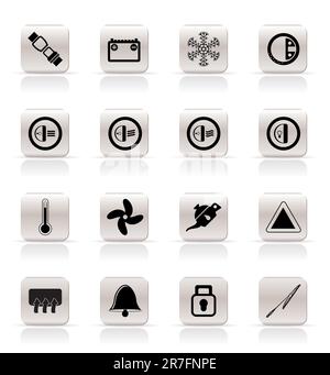 Cruscotto di automobile icone - vettore set di icone Illustrazione Vettoriale