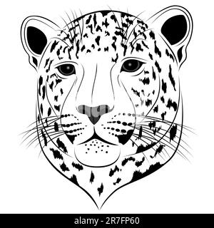 Leopardo giustiziato sotto forma di tatuaggio Illustrazione Vettoriale