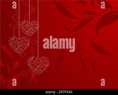 Elegante sfondo rosso. Il passato di San Valentino. Illustrazione vettoriale Illustrazione Vettoriale