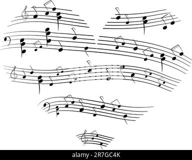 Immagine vettoriale con cuore musicale Illustrazione Vettoriale