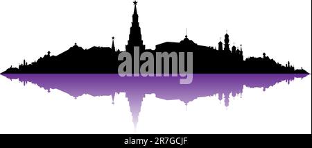 Vector Russia Moscow City Skyline, silhouette Illustrazione Vettoriale