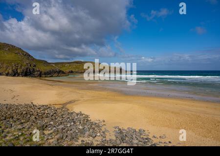 La spiaggia di Dalmore, Dhail Mor, a Lewis, Western Isles of Scotland, Foto Stock