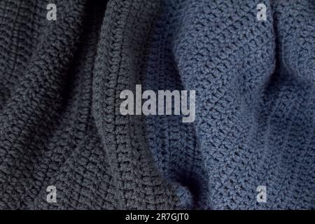 Coperta a crochet in filato Ombre blu Foto Stock