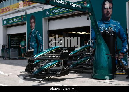 Aston Martin F1 Team, ambiance durante il Gran Premio di Formula 1 Pirelli du Canada, 8th° round del Campionato del mondo di Formula uno 2023 dal 16 al 18 giugno 2023 sul circuito di Gilles Villeneuve, a Montreal, Canada Foto Stock