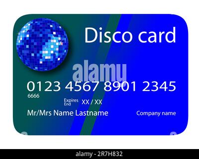 carta di credito disco blu, illustrazione grafica vettoriale; più carte di credito nella mia galleria Illustrazione Vettoriale