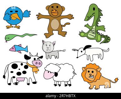 Set vettoriale - animali stilizzati Illustrazione Vettoriale