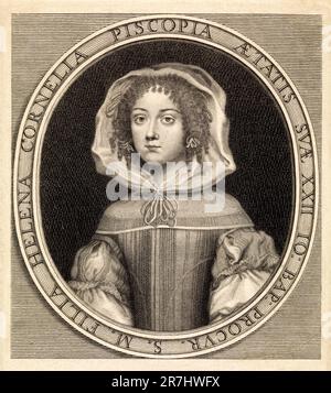 1668 , Padova , ITALIA : il celebre filosofo italiano e la prima donna in tutto il mondo ad aver conseguito la laurea in Dottorato Universitaria nel 1678 ELENA LUCREZIA CORNARO PISCOPIA ( Helena Cornelia CORNER , 1646 - 1684 ), di 22 anni . Ritratto di pieter van Schuppen ( Pierre Louis , 1627 - 1702 ) . - UNIVERSITÀ DI PADOVA - Università di PADOVA - prima donna al mondo ad aver preso una laurea universitaria - LAUREA - DOTTORESSA - DOTTORE - LAUREATA - STORIA - FOTO STORICHE - FILOSOBO - FILOSOFIA - incisione - incisione - ritratto - SEICENTO - XVII SECOLO 600 Foto Stock