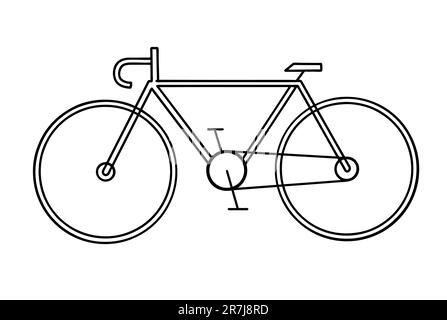 Disegno della bicicletta su sfondo bianco Illustrazione Vettoriale