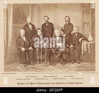 Dirigenti della Camera dei rappresentanti dell'impeachment di Andrew Johnson 1868 Foto Stock