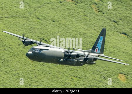 Ultimo volo RAF Hercules Foto Stock