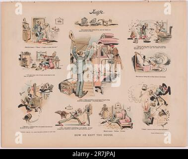 Il ragazzo si trova sulla piattaforma di masterizzazione 1896 Foto Stock