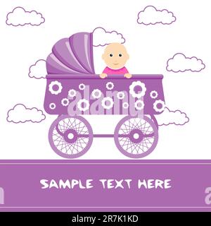 Illustrazione del giorno dei bambini scheda su sfondo bianco Illustrazione Vettoriale