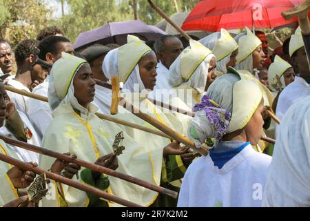 Africa, Etiopia, Axum, cerimonia del timo, cerimonia di battesimo presso la piscina di acqua Santa Foto Stock