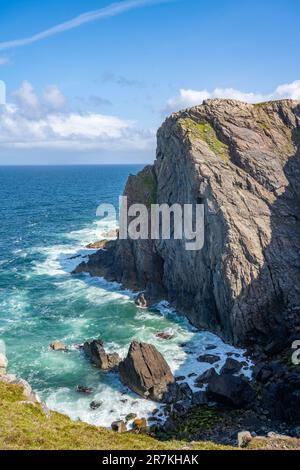 Baia sulla costa tra Dalmore, Dhail Mor e Gaernin a Lewis, Isole occidentali della Scozia, Foto Stock