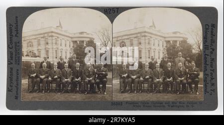 Calvin Coolidge e cabinet 1924 Foto Stock